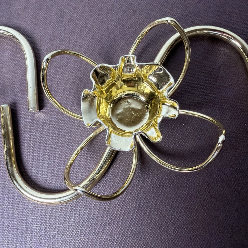 Vintage W.T. Rogers Gold Flower Lustro Magic Candle Holders MCM Boxed - Picture 12 of 13